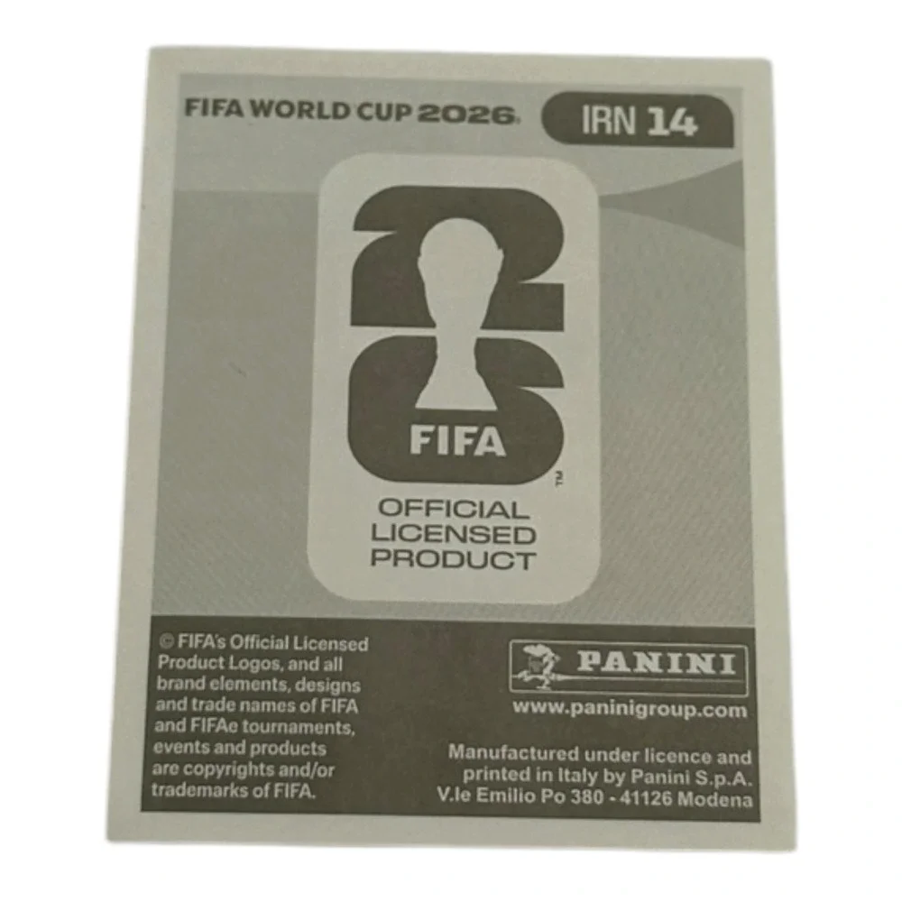 Panini FIFA World Cup 2026 Omid Noorafkan Iran IRN 14 Trading Card Sticker